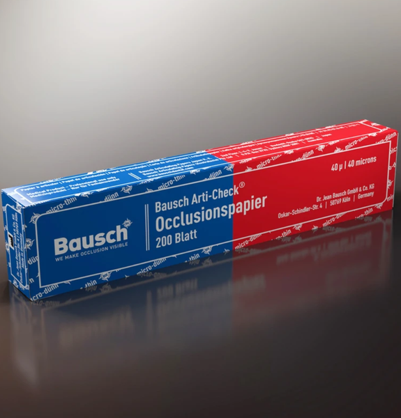 Артикуляционная бумага Bausch BK80 40мкм цвет сине-красная двусторонняя 200 полосок BK80 фото