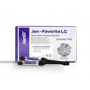 Джен-Фаворит LC (ZrSi) набор 5 х шпр.4г (A2B, A2E, A3B, A3E, A3.5B) (+Jen-LC-Flow(2х шпр.3г:A2,A3)+Jen-Unibond(флак.6мл)+Phospho-Jen AS(шпр.5 мл) реставрационных композитных наногибридных Jen-Favorite (ZrSi) Combi Kit Джендентал-Украина 61906 фото