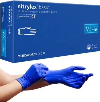 Нитрилекс бейсик M 100шт Перчатки нитриловые nitrylex basic MERCATOR RD30105003 фото