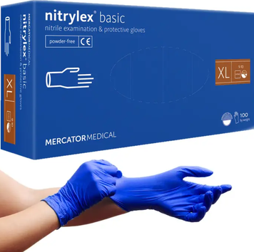 Нитрилекс бейсик XL 100шт Перчатки нитриловые nitrylex basic MERCATOR RD30105005 фото