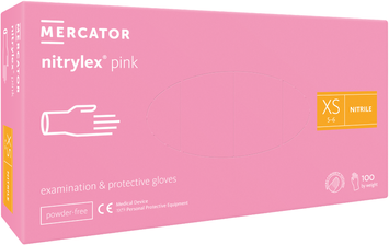 Нитрилекс розовые XS 100шт Перчатки нитриловые nitrylex pink MERCATOR RD30144001 фото