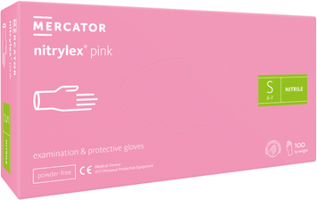 Нитрилекс розовые S 100шт Перчатки нитриловые nitrylex pink MERCATOR RD30144002 фото