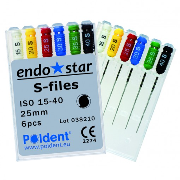 С-Файл Ендостар #06 25mm 6шт S-Files Endostar Poldent 35690 фото