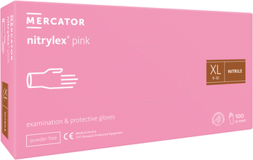 Нитрилекс розовые XL 100шт Перчатки нитриловые nitrylex pink MERCATOR RD30144005 фото