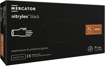 Нитрилекс черный XL 100шт Перчатки нитриловые nitrylex black MERCATOR RD30104005 фото
